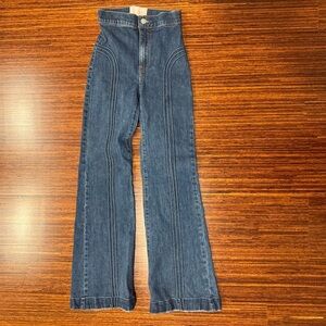 Revice Women’s Denim Rollergirl Flares Size 26 Retro 70s Boho High Rise 30”